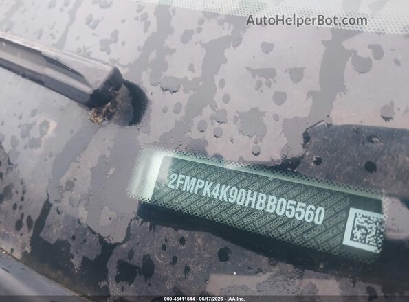 2FMPK4K90HBB05560 2017 FORD EDGE Silver Вид підкапотного простору