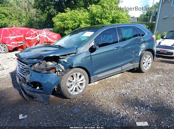 2FMPK4K90KBB40882 2019 FORD EDGE Blue Przód lewy