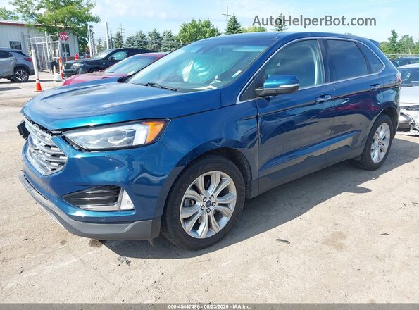 2FMPK4K90LBA99185 2020 FORD EDGE Blue წინა მარცხენა ხედი სამი მეოთხედიდან