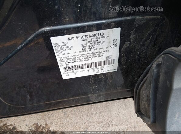 2FMPK4K91NBA66926 2022 FORD EDGE Green Widok komory silnika