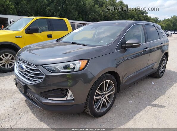 2FMPK4K92KBB52788 2019 FORD EDGE Gray Vista tres cuartos delantera izquierda