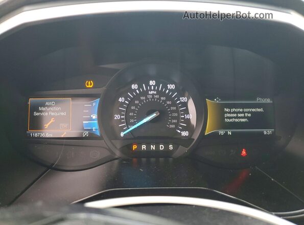 2FMPK4K94KBC23036 2019 FORD EDGE Black ხელსაწყოთა პანელის ხედი