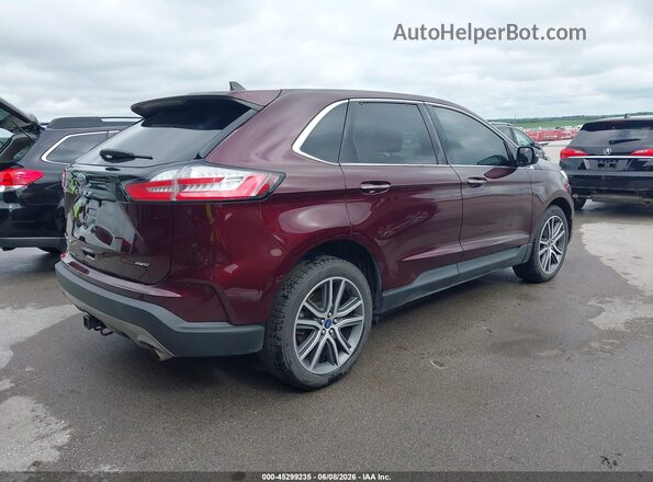 2FMPK4K94MBA34955 2021 FORD EDGE Maroon Trasero derecho