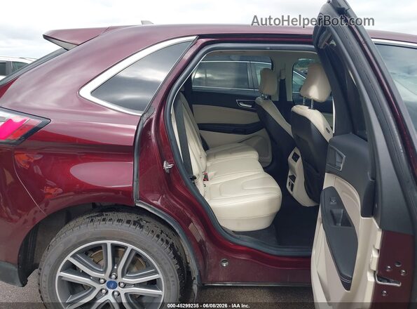 2FMPK4K94MBA34955 2021 FORD EDGE Maroon Vista de la etiqueta del VIN