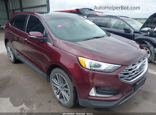 2FMPK4K94MBA34955 2021 FORD EDGE Maroon Vista frontal