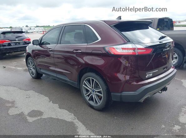 2FMPK4K94MBA34955 2021 FORD EDGE Maroon Trasero izquierdo