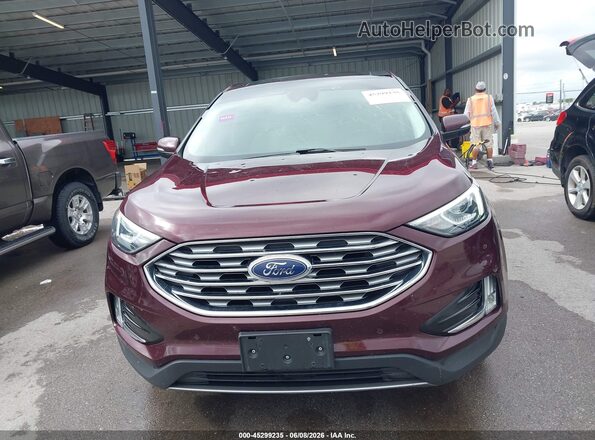 2FMPK4K94MBA34955 2021 FORD EDGE Maroon Vista del cuadro de instrumentos