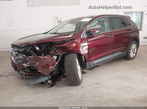 2FMPK4K94MBA48659 2021 FORD EDGE Темно-бордовый Передняя левая четверть