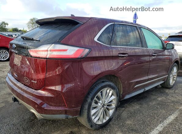 2FMPK4K94NBA04274 2022 FORD EDGE Burgundy Trasero derecho