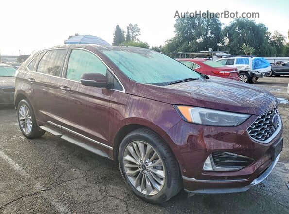 2FMPK4K94NBA04274 2022 FORD EDGE Burgundy Delantero derecho