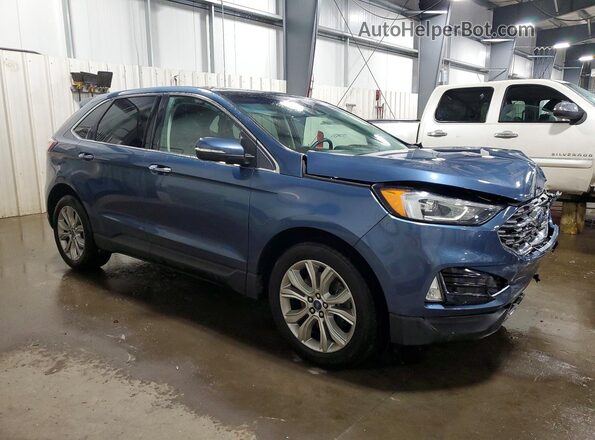 2FMPK4K95KBB31885 2019 FORD EDGE Синий Передняя правая четверть