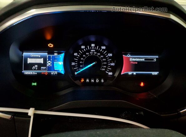 2FMPK4K95KBB31885 2019 FORD EDGE Синий Вид щитка приборов