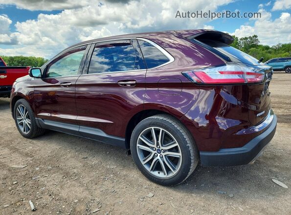 2FMPK4K95KBB74641 2019 FORD EDGE Burgundy Trasero izquierdo