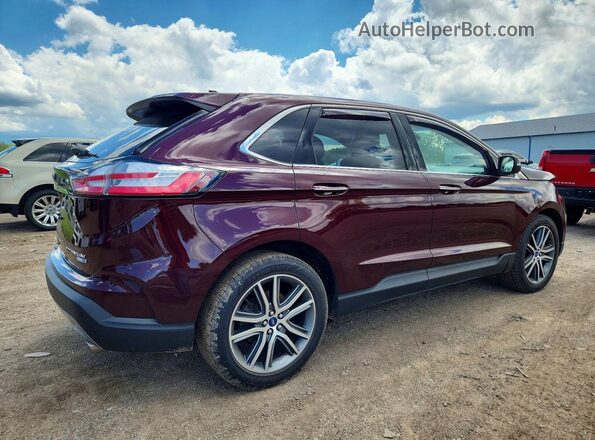 2FMPK4K95KBB74641 2019 FORD EDGE Burgundy Trasero derecho