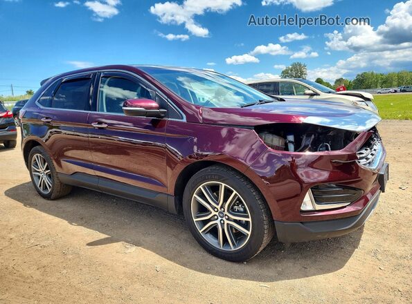 2FMPK4K95KBB74641 2019 FORD EDGE Burgundy Delantero derecho