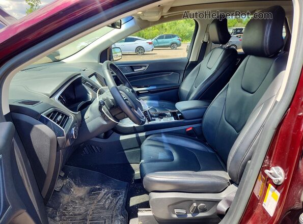 2FMPK4K95KBB74641 2019 FORD EDGE Burgundy Vista interior delantera