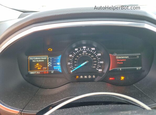 2FMPK4K96LBB52343 2020 FORD EDGE Red Instrument cluster view