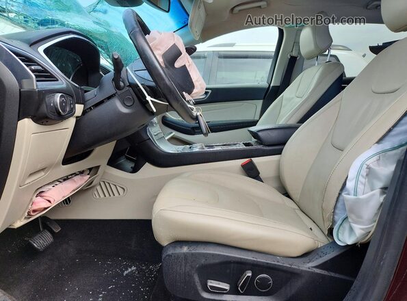 2FMPK4K97KBB35338 2019 FORD EDGE Burgundy Vista interior delantera