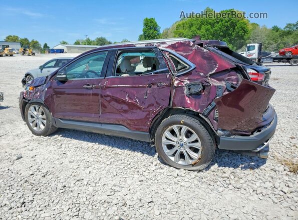 2FMPK4K97KBB35338 2019 FORD EDGE Burgundy Trasero izquierdo