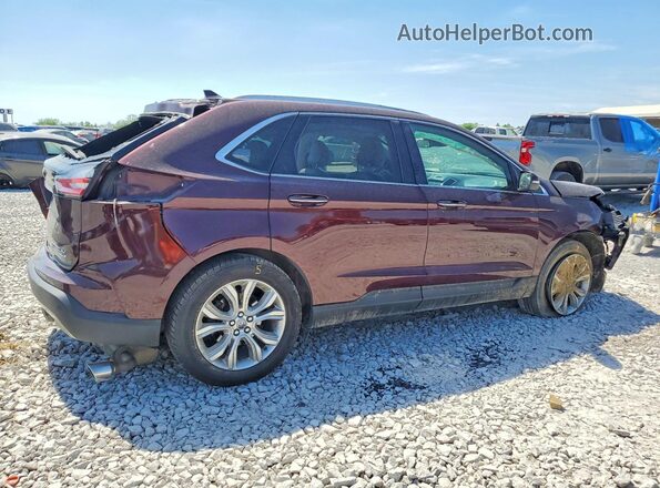 2FMPK4K97KBB35338 2019 FORD EDGE Burgundy Trasero derecho
