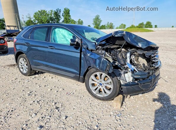 2FMPK4K98KBB12893 2019 FORD EDGE Blue Przód prawy