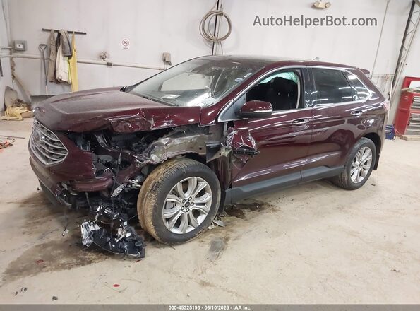2FMPK4K98MBA39138 2021 FORD EDGE Burgundy Front left