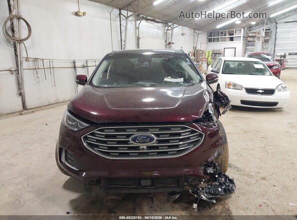 2FMPK4K98MBA39138 2021 FORD EDGE Burgundy Instrument cluster view