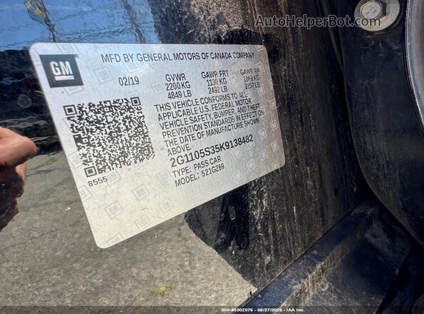 2G1105S35K9138482 2019 CHEVROLET IMPALA Black Շարժիչի բաժամունքի տեսք