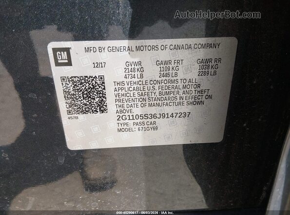 2G1105S36J9147237 2018 CHEVROLET IMPALA Gray Widok komory silnika