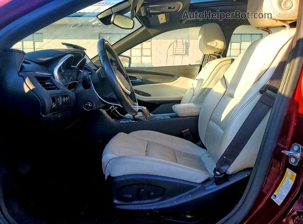 2G1145S38H9192016 2017 CHEVROLET IMPALA Burgundy Widok wnętrza z przodu