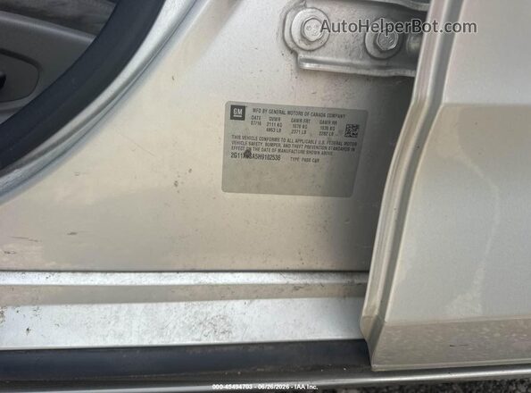2G11X5SA5H9102536 2017 CHEVROLET IMPALA Silver Вид підкапотного простору