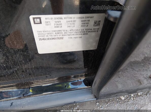 2G4GL5EX0H9176262 2017 BUICK REGAL Black Вид підкапотного простору