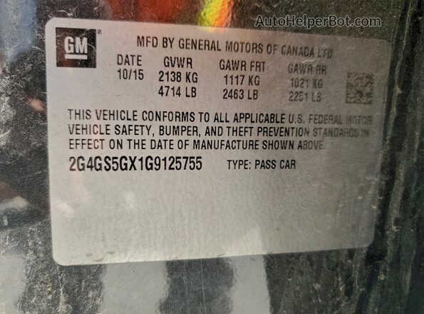2G4GS5GX1G9125755 2016 BUICK REGAL Charcoal Engine compartment view