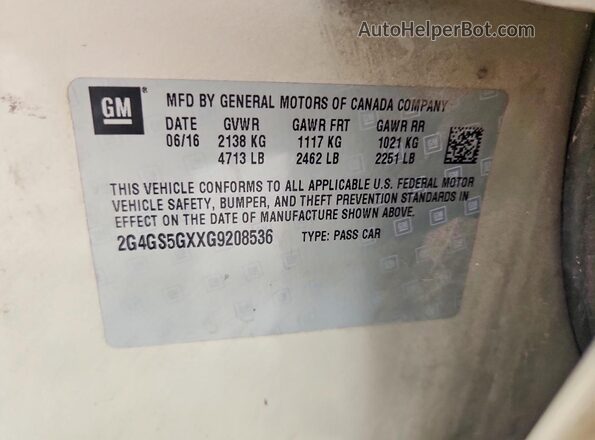 2G4GS5GXXG9208536 2016 BUICK REGAL Gold Widok komory silnika