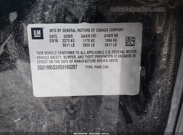 2G61M5S30G9180287 2016 CADILLAC XTS Black Vista del compartimento del motor