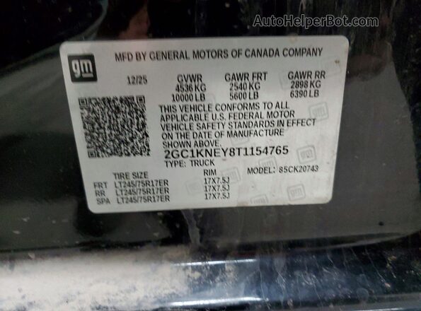 2GC1KNEY8T1154765 2026 CHEVROLET SILVERADO Black ძრავის განყოფილების ხედი