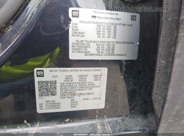 2GC1YMEY1R1178617 2024 CHEVROLET SILVERADO Черный Вид подкапотного пространства