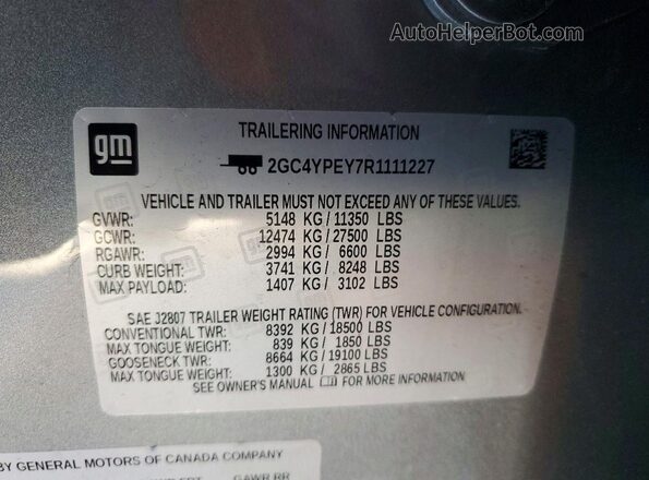 2GC4YPEY7R1111227 2024 CHEVROLET SILVERADO Silver 