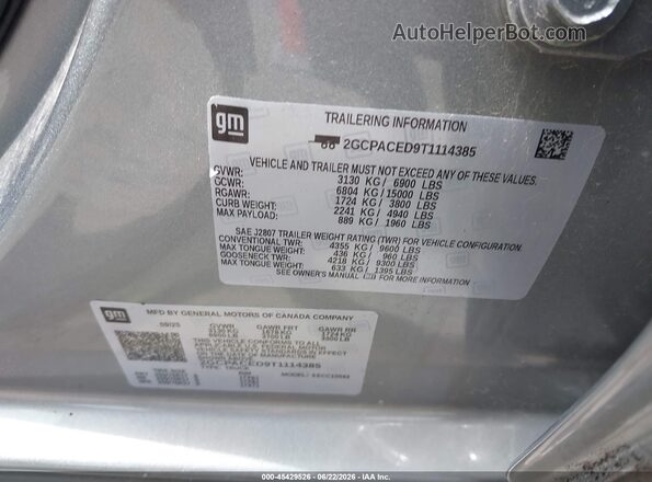 2GCPACED9T1114385 2026 CHEVROLET SILVERADO Gray Vista del compartimento del motor
