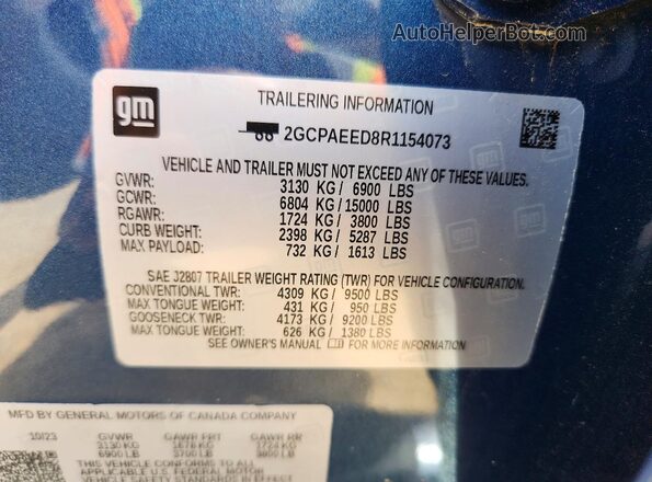 2GCPAEED8R1154073 2024 CHEVROLET SILVERADO Blue Շարժիչի բաժամունքի տեսք
