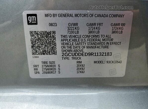 2GCUDDED9R1132183 2024 CHEVROLET SILVERADO Gray Շարժիչի բաժամունքի տեսք