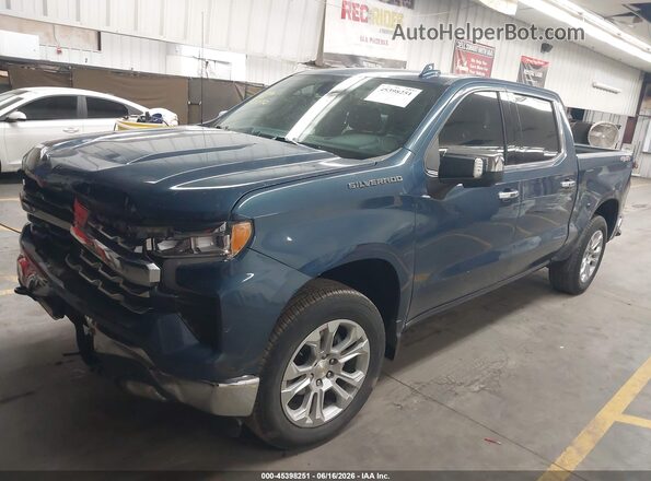 2GCUDGED1R1253582 2024 CHEVROLET SILVERADO Blue წინა მარცხენა ხედი სამი მეოთხედიდან
