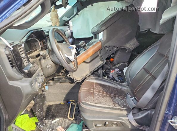 2GCUDJED8N1514455 2022 CHEVROLET SILVERADO Blue Вид салону спереду