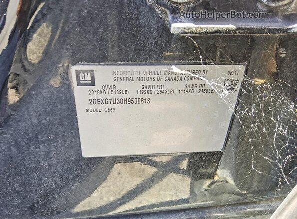 2GEXG7U38H9500813 2017 CADILLAC XTS Black Widok naklejki z numerem VIN