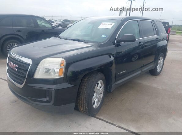 2GKALMEK0G6312693 2016 GMC TERRAIN Black Առջևի ձախ երեք քառորդ տեսարան