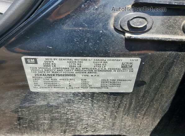 2GKALNEK7G6209003 2016 GMC TERRAIN Black Vista del compartimento del motor