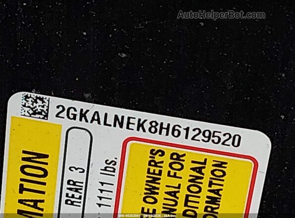 2GKALNEK8H6129520 2017 GMC TERRAIN Black Вид підкапотного простору