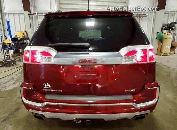 2GKFLVE39G6249064 2016 GMC TERRAIN Maroon Rear view