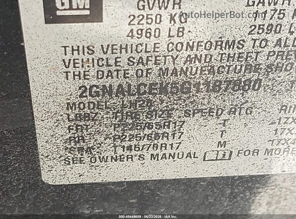 2GNALCEK5G1187880 2016 CHEVROLET EQUINOX Black ძრავის განყოფილების ხედი