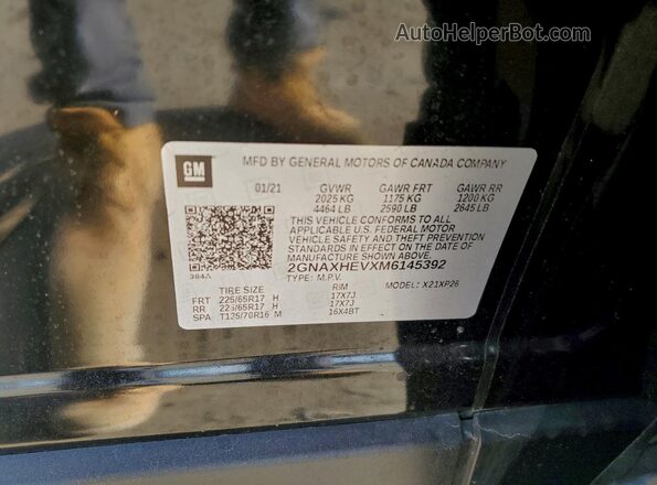 2GNAXHEVXM6145392 2021 CHEVROLET EQUINOX Gray VIN sticker view